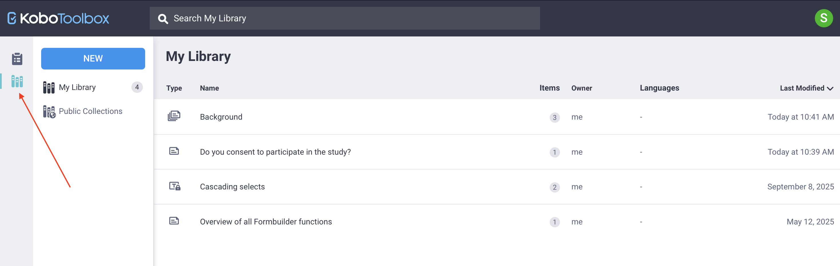 Access question library