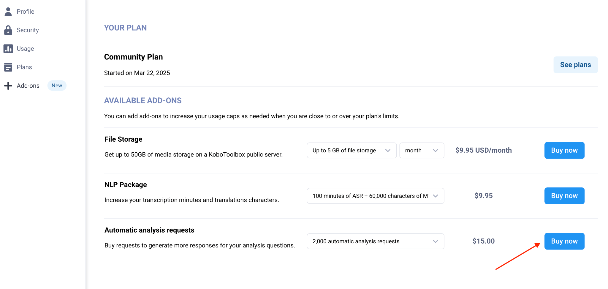 Analysis add ons