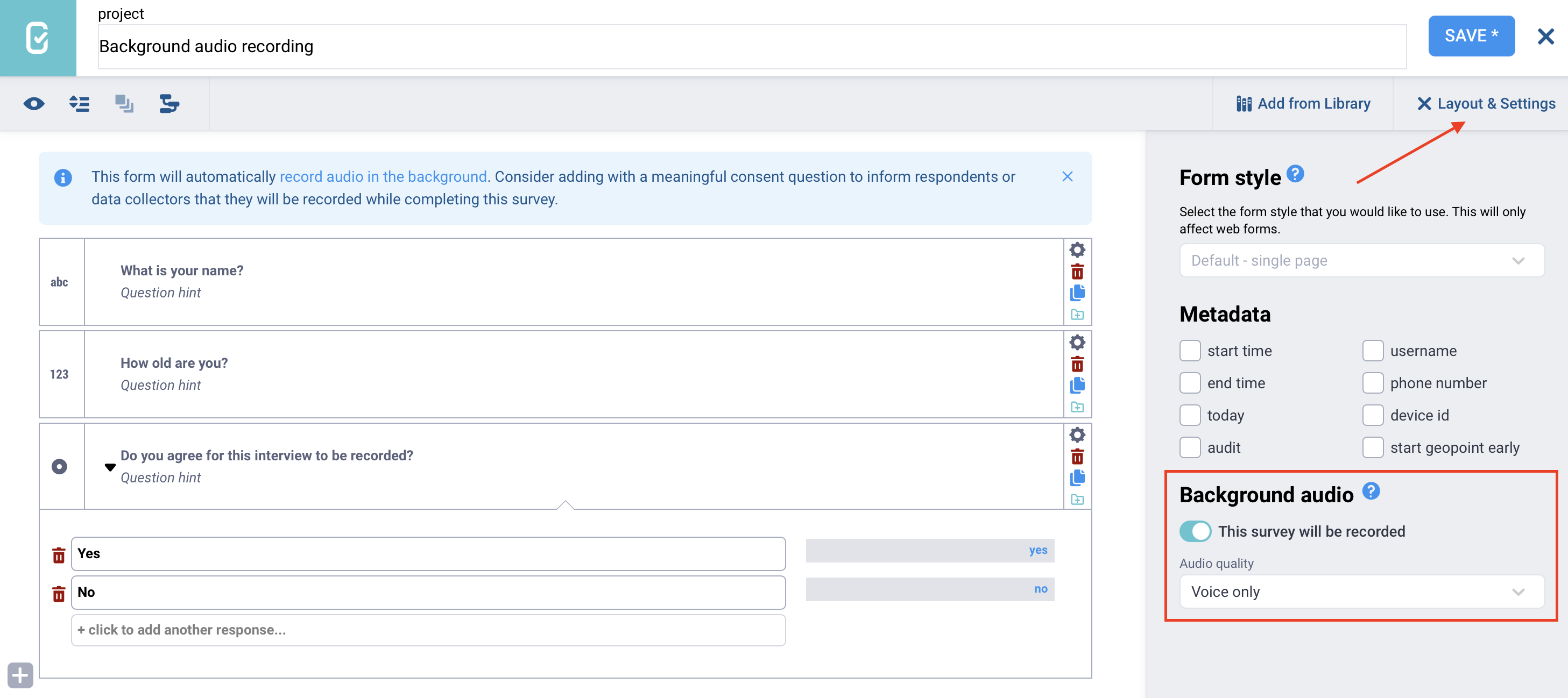 Enabling background audio