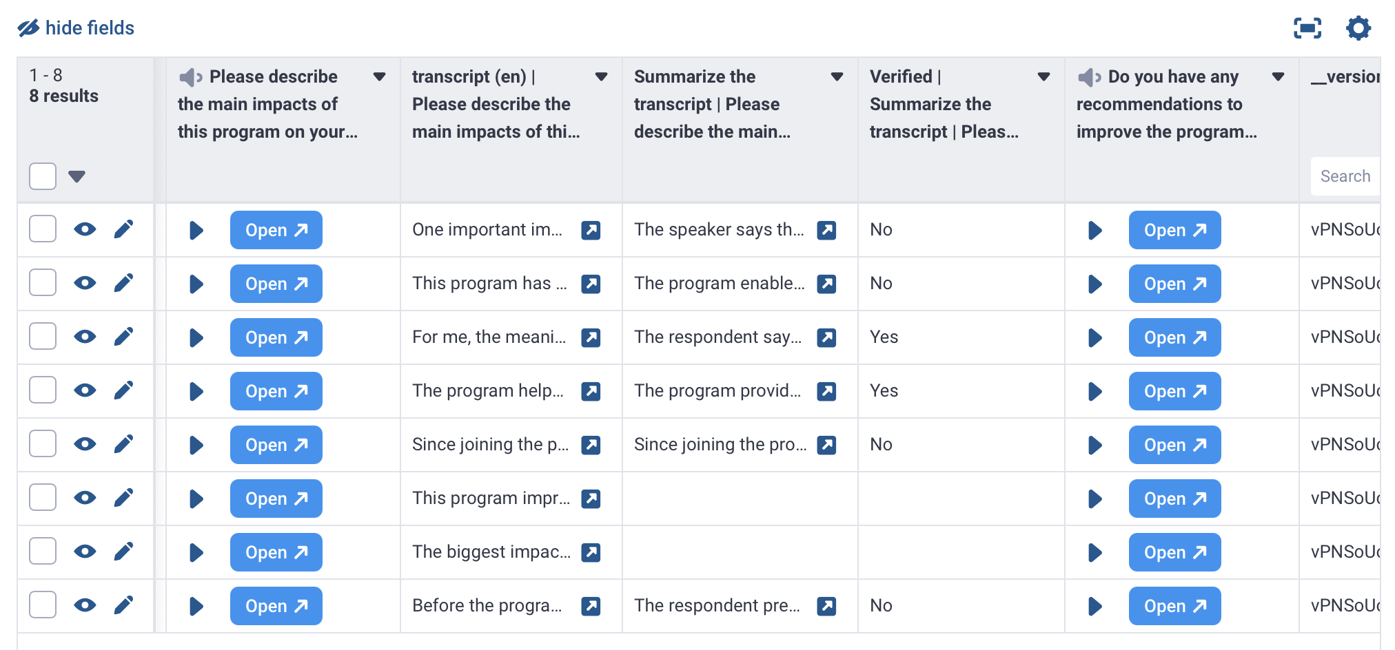 Data table