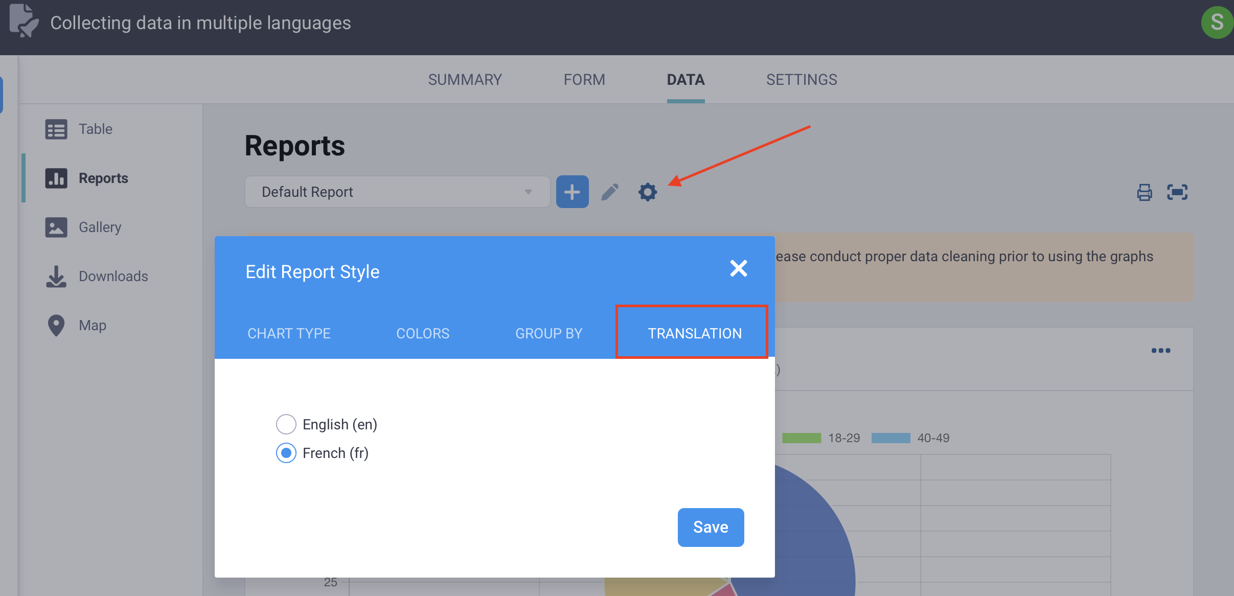 Configure report style