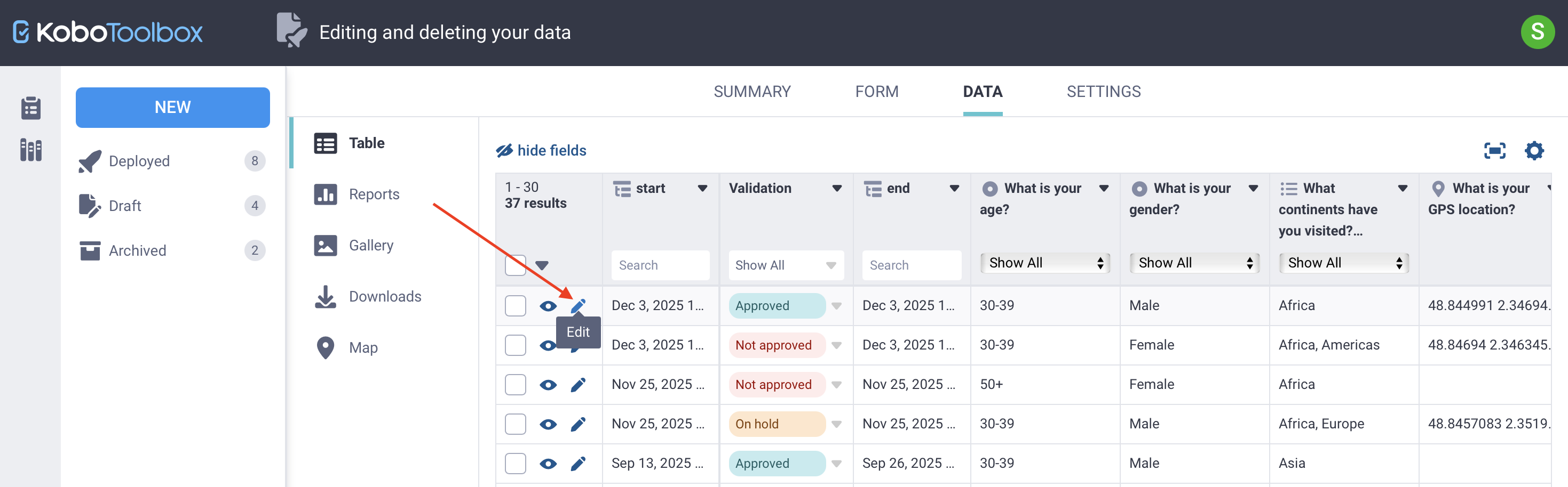 Resubmit data