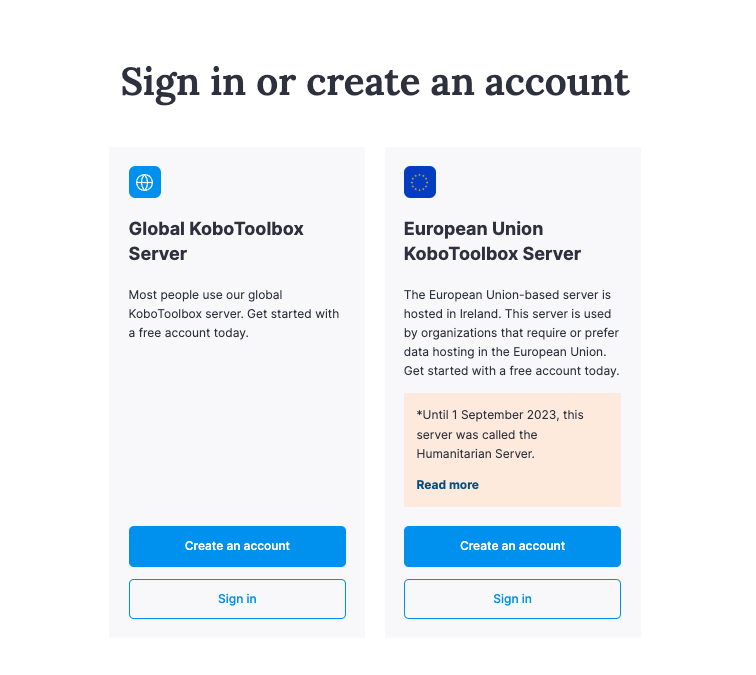 Servidores de KoboToolbox