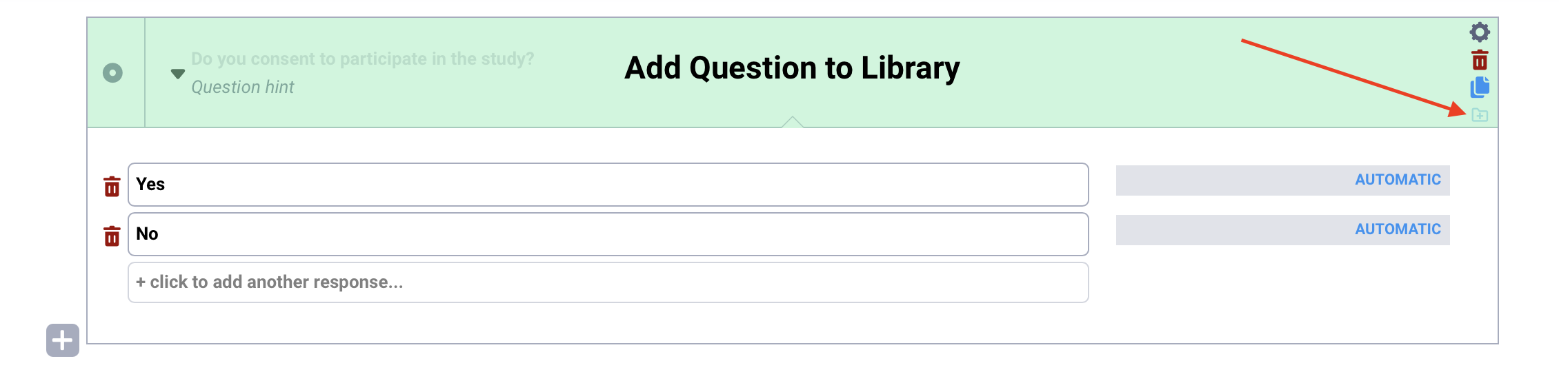 Ajouter une question à la bibliothèque