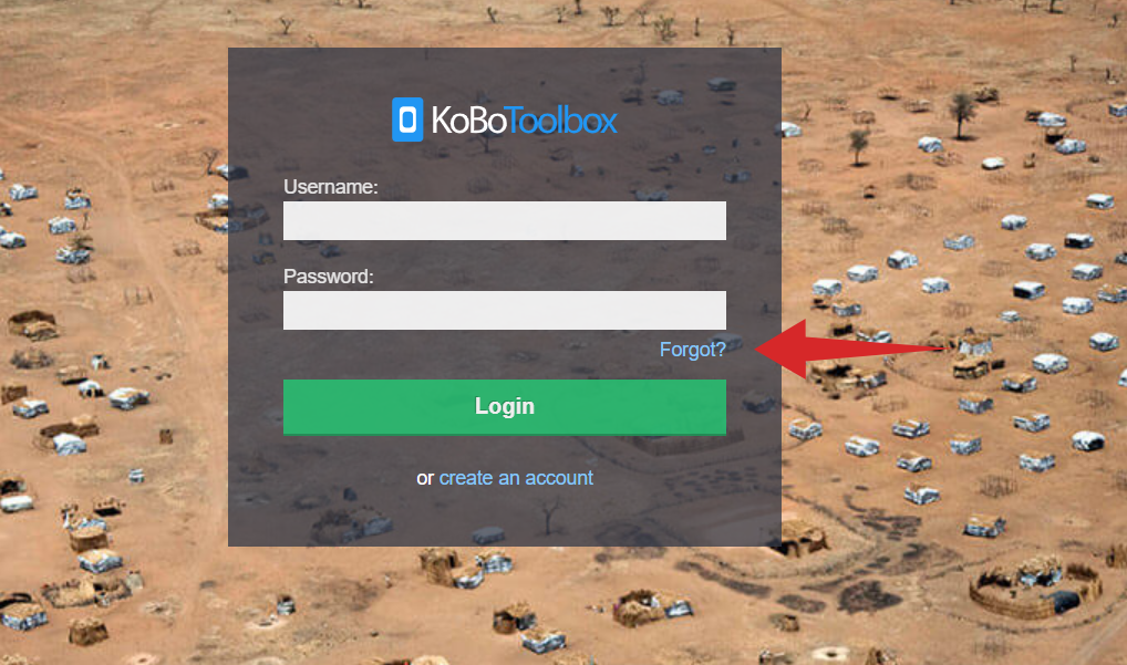 Formulaire de connexion KoboToolbox